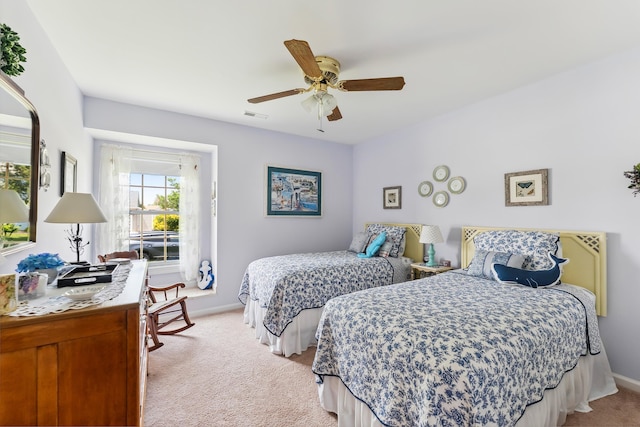 2710 Bybrook Dr, Cape May Beach, NJ 08251 - bedroom with light colored carpet and a ceiling fan