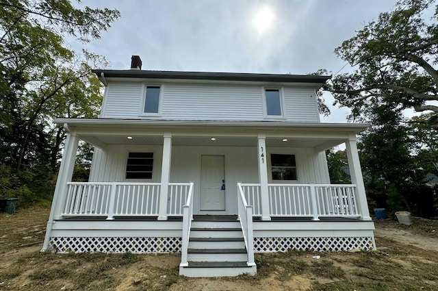 view of front of home with a porch