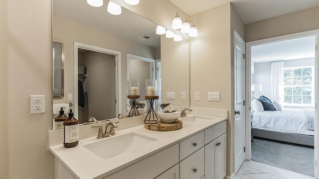 17 N 10th St, Del Haven, NJ 08251 - full bathroom featuring marble finish floors, connected bathroom, and double vanity