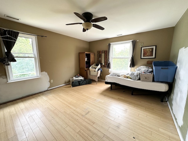 110 S 9th St, Del Haven, NJ 08251 - bedroom with multiple windows, ceiling fan, and light wood-type flooring