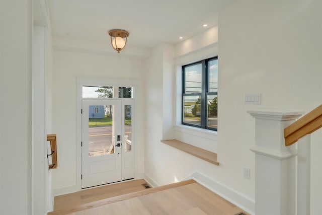 615 W Spruce Ave, North Wildwood, NJ 08260 - foyer featuring wood finished floors, baseboards, visible vents, and recessed lighting