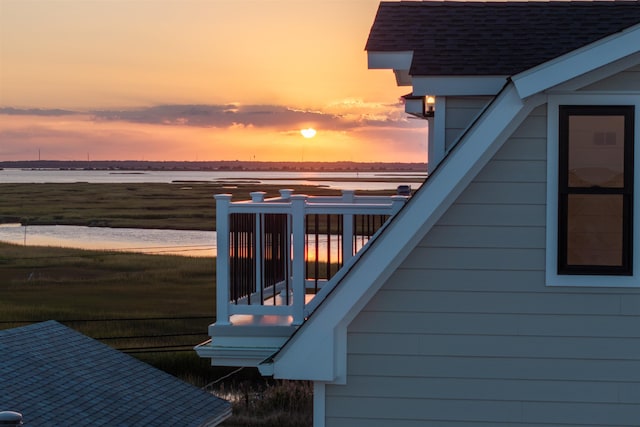 615 W Spruce Ave, North Wildwood, NJ 08260 - balcony at dusk featuring a water view