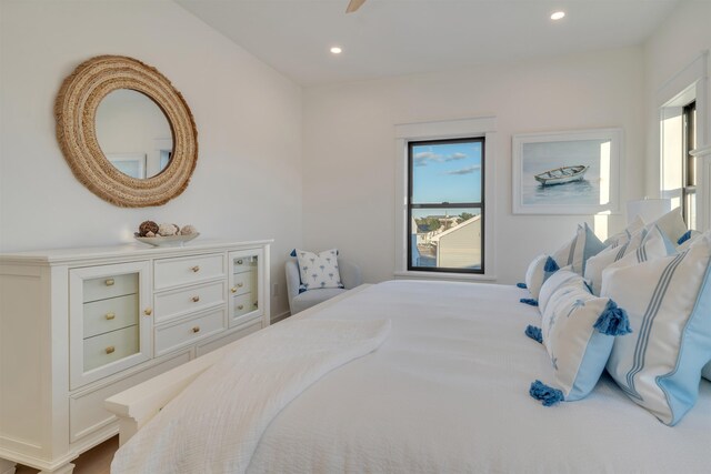 615 W Spruce Ave, North Wildwood, NJ 08260 - bedroom featuring a ceiling fan and recessed lighting