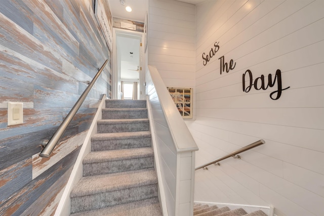 902 Ocean Dr Unit 302, Lower Township, NJ 08204 - stairway with wood walls