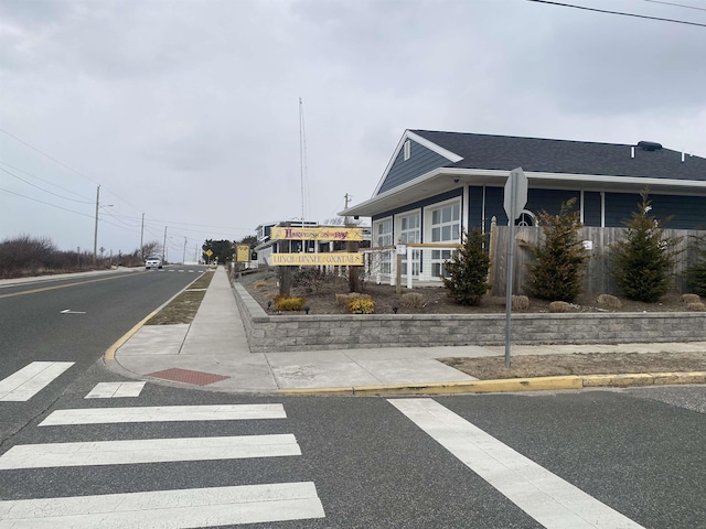 view of street with curbs and sidewalks