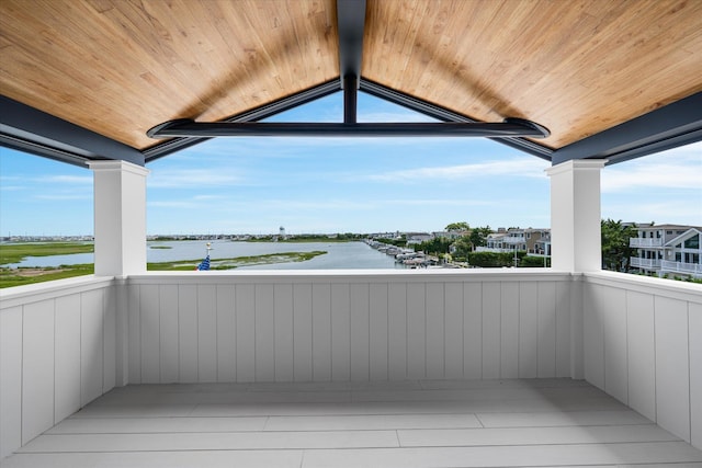 balcony with a water view