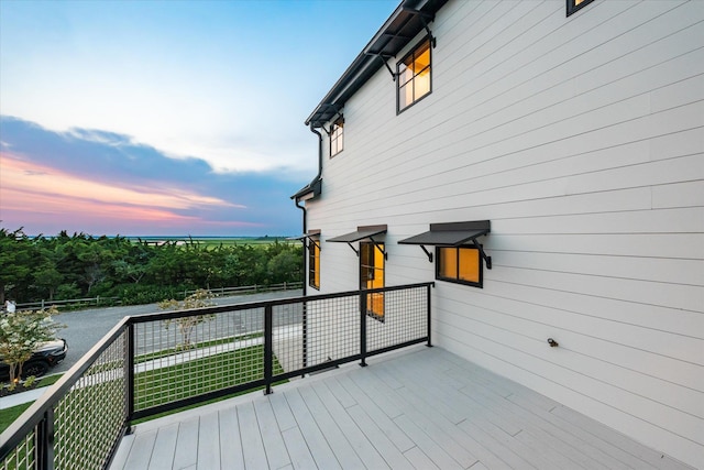 view of deck at dusk