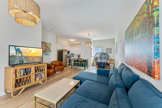 living room with light wood-style flooring