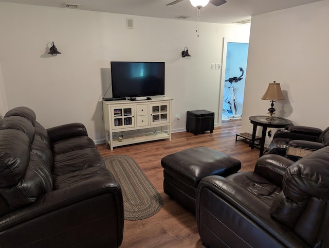 71 Perry Rd, Petersburg, NJ 08270 - living room featuring ceiling fan and wood finished floors