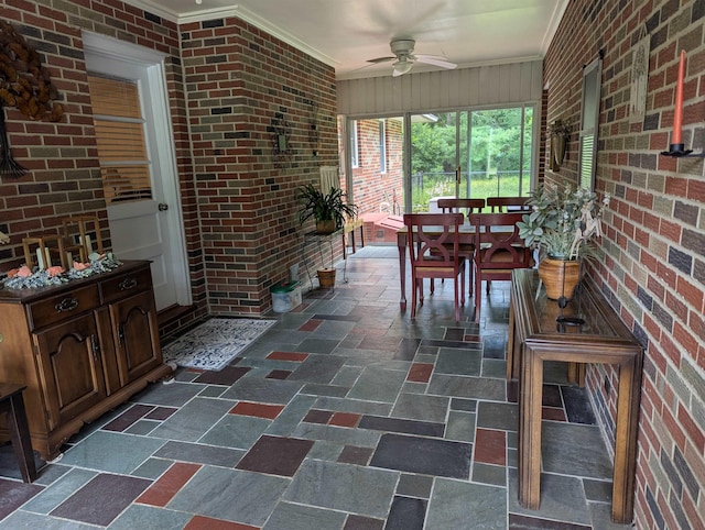 71 Perry Rd, Petersburg, NJ 08270 - sunroom featuring ceiling fan and outdoor dining area