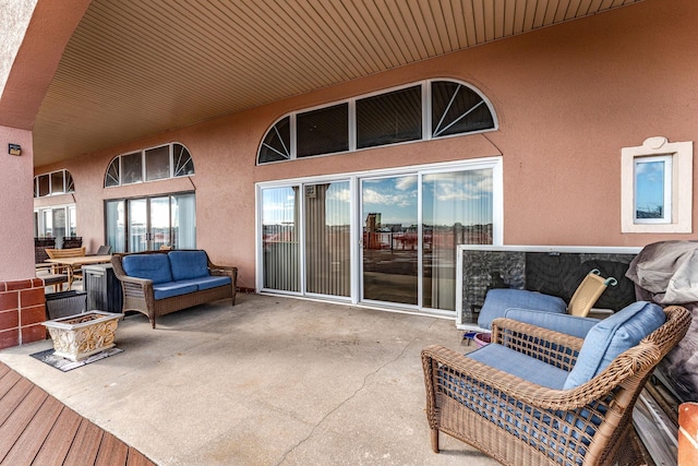 view of patio with an outdoor living space