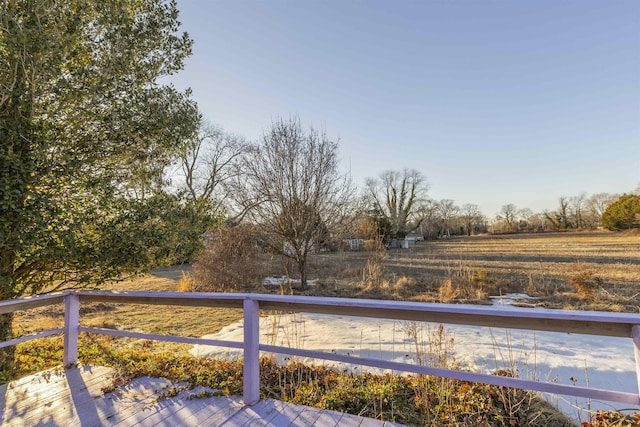 deck with a rural view