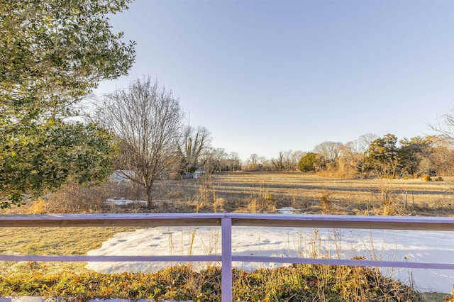 view of yard with a rural view