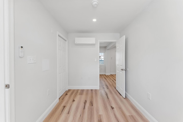 2001 Surf Ave Unit 2, North Wildwood, NJ 08260 - hall featuring a wall mounted AC, light wood-style flooring, baseboards, and recessed lighting