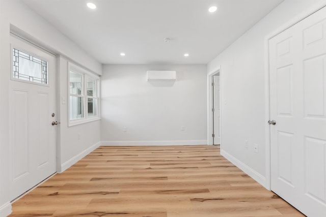 2001 Surf Ave Unit 2, North Wildwood, NJ 08260 - foyer entrance featuring recessed lighting, baseboards, light wood finished floors, and a wall mounted air conditioner