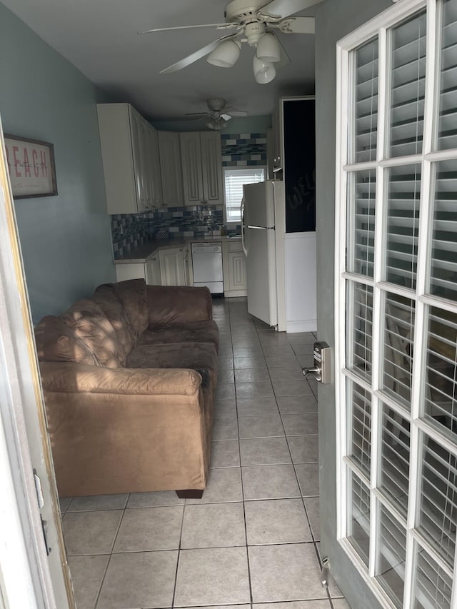 view of tiled living room