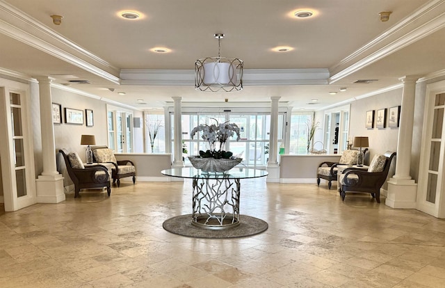 building lobby featuring visible vents