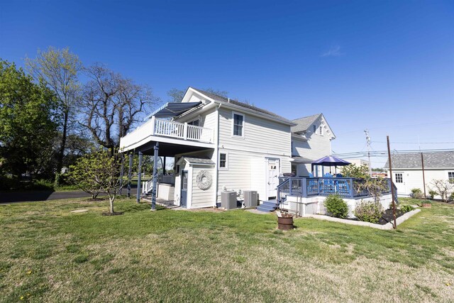 837 Seashore Rd, Lower Township, NJ 08204 - back of property with a yard, a deck, a gazebo, and central air condition unit