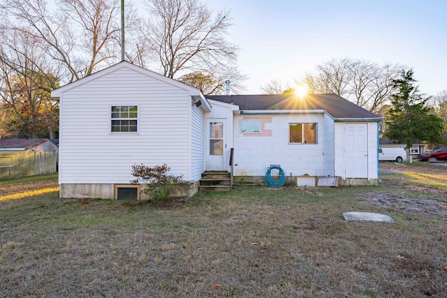 exterior space with a lawn