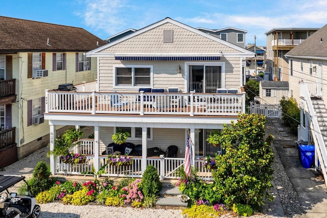 630 21st St Fl 2Nd, Avalon, NJ 08202 - rear view of property with cooling unit and a porch