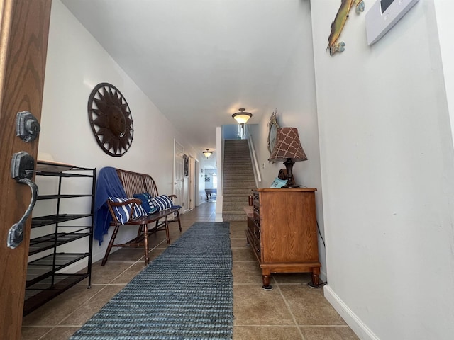 interior space with tile patterned flooring