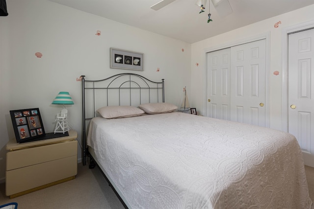 117B W Topeka Ave Unit B, Wildwood Crest, NJ 08260 - bedroom featuring carpet, a closet, and a ceiling fan