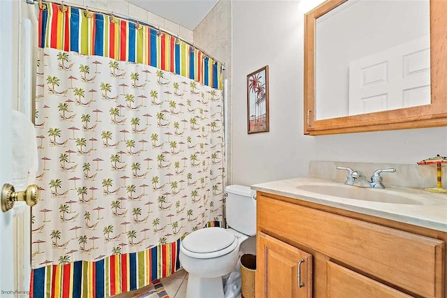 48 Cedar Meadow Dr, Cape May Court House, NJ 08210 - full bath featuring tile patterned floors, toilet, vanity, and a shower with curtain