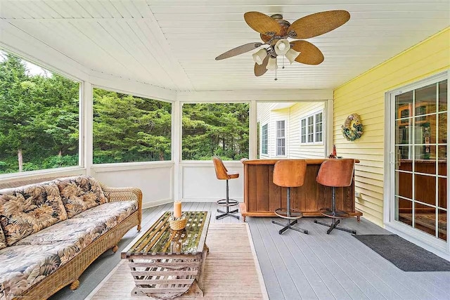 48 Cedar Meadow Dr, Cape May Court House, NJ 08210 - sunroom / solarium with an outdoor living space and ceiling fan