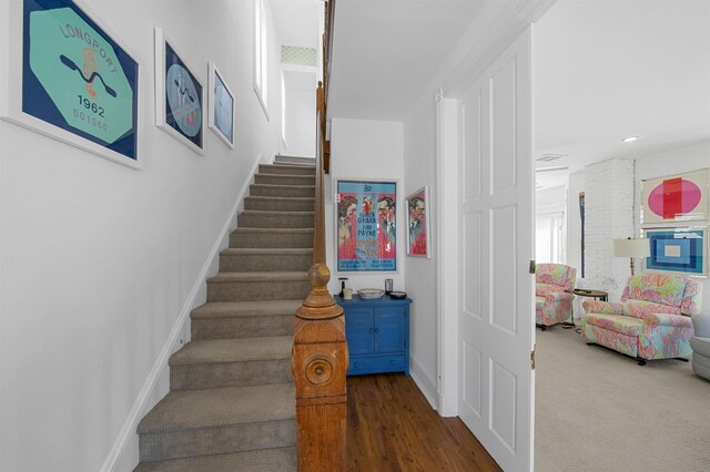 127 34th St, Avalon, NJ 08202 - stairs with baseboards and wood finished floors