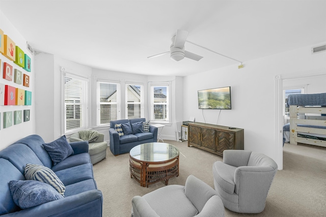 127 34th St, Avalon, NJ 08202 - living room with carpet flooring and ceiling fan