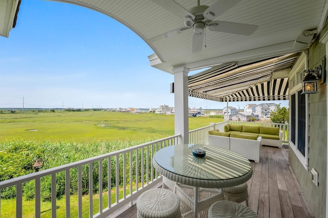 9 Seabreeze Ln, Avalon Manor, NJ 08202 - deck featuring ceiling fan and outdoor lounge area