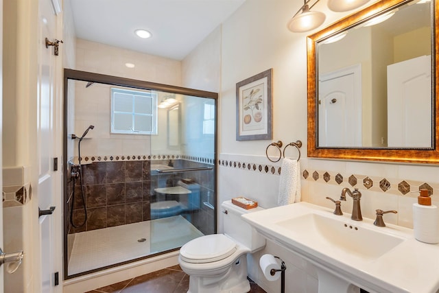 9 Seabreeze Ln, Avalon Manor, NJ 08202 - full bath with tile walls, a stall shower, and tile patterned floors