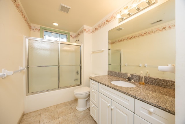 5011 Haven Ave Unit 2, Ocean City, NJ 08226 - full bath with vanity, toilet, enclosed tub / shower combo, and tile patterned floors