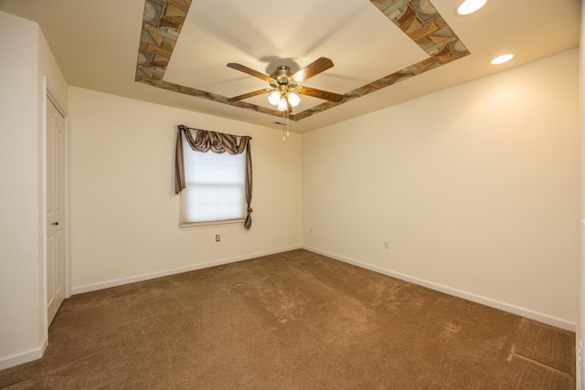 5011 Haven Ave Unit 2, Ocean City, NJ 08226 - unfurnished room featuring ceiling fan, carpet flooring, baseboards, and recessed lighting