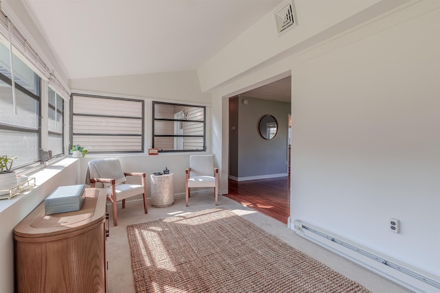 15 Seaview Ave, Beesleys Point, NJ 08223 - sunroom with a baseboard heating unit and lofted ceiling