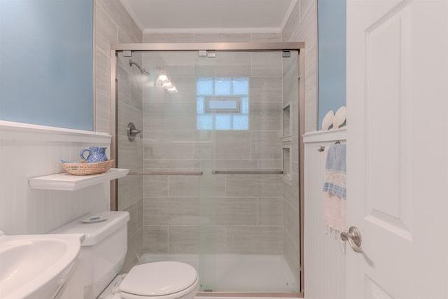 15 Seaview Ave, Beesleys Point, NJ 08223 - bathroom with ornamental molding and a shower stall