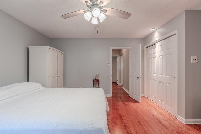 15 Seaview Ave, Beesleys Point, NJ 08223 - bedroom featuring light wood-style floors, ceiling fan, a closet, and recessed lighting