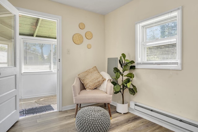 39 E Pacific Ave, Villas, NJ 08251 - living area featuring baseboard heating and light wood finished floors