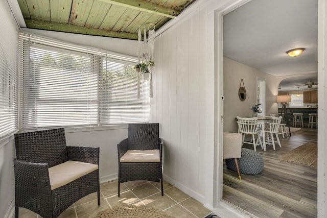 39 E Pacific Ave, Villas, NJ 08251 - sitting room with healthy amount of natural light, tile patterned floors, and a ceiling fan
