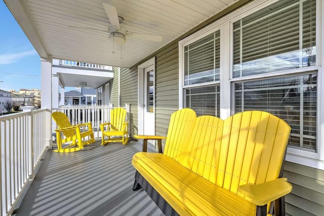 deck featuring ceiling fan