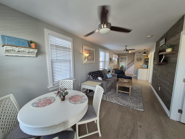 424 W Andrews Ave, Wildwood, NJ 08260 - dining area featuring ceiling fan and wood finished floors