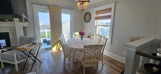 424 W Andrews Ave, Wildwood, NJ 08260 - dining area featuring plenty of natural light, wood finished floors, and a chandelier