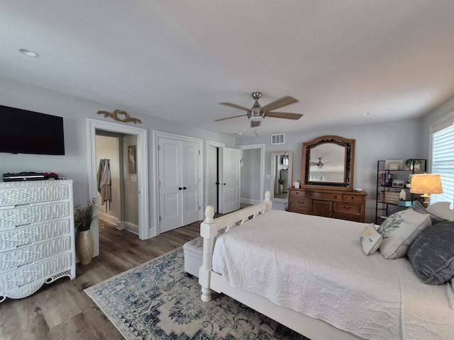 424 W Andrews Ave, Wildwood, NJ 08260 - bedroom with wood finished floors, a ceiling fan, and recessed lighting