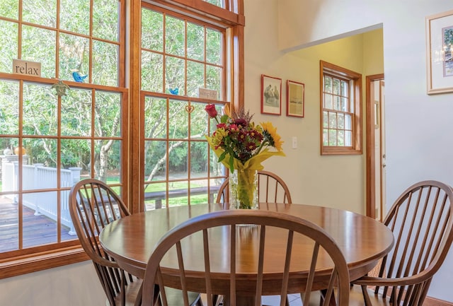 dining area with plenty of natural light