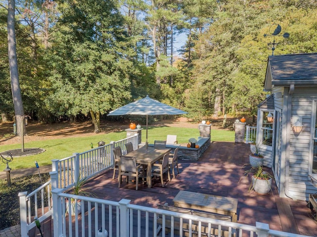 view of patio with a deck