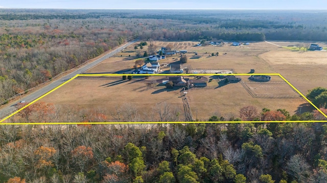 bird's eye view featuring a rural view