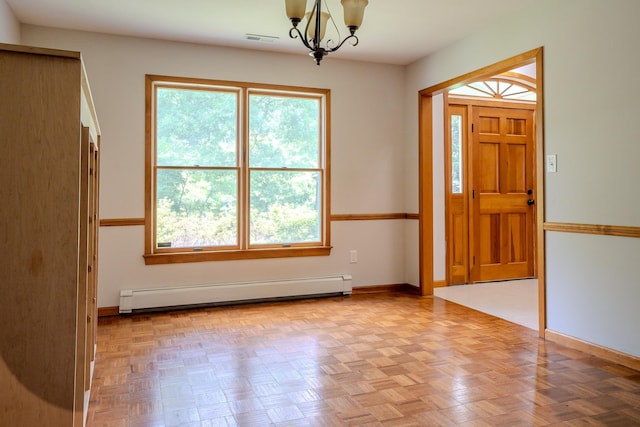 970 Shirley Ave, Erma, NJ 08204 - foyer featuring baseboard heating and a chandelier