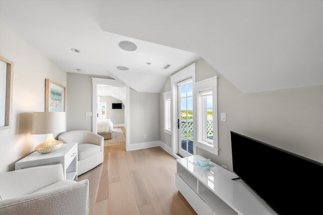 74 38th St, Avalon, NJ 08202 - living room with lofted ceiling and light wood-style flooring