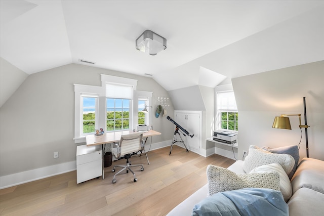 74 38th St, Avalon, NJ 08202 - office area featuring lofted ceiling and light wood finished floors