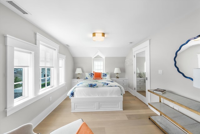 74 38th St, Avalon, NJ 08202 - bedroom featuring light wood-type flooring and vaulted ceiling
